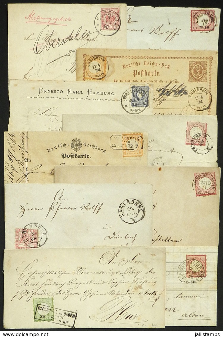 GERMANY: 10 Old Used Covers, Folded Covers, Cards, Etc., With Some Interesting Cancels! - Prefilatelia