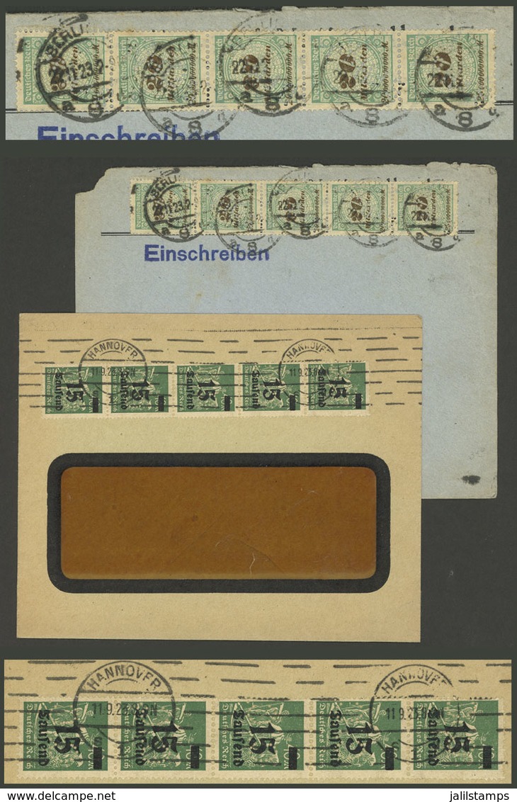 GERMANY: PERFINS + INFLA: 2 Covers Of SE And NO/1923 With Infla Postages Of 75,000Mk. And 100,000,000,000Mk. (100 Billio - Prefilatelia
