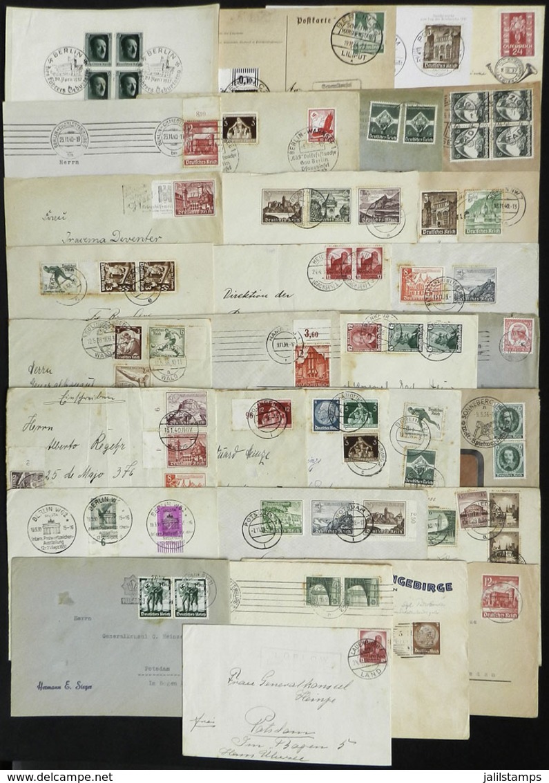 GERMANY: 30 Covers, Cards, Etc. (few Are Cover Front Or Back) With Interesting Postages And Cancels, Several Stained, Lo - Precursores