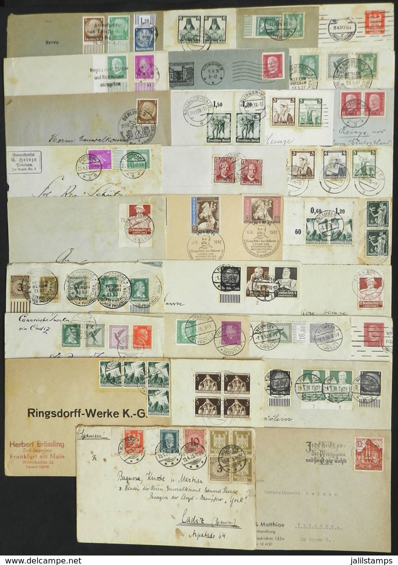 GERMANY: 30 Covers, Cards, Etc. (few Are Cover Front Or Back) With Interesting Postages And Cancels, Several Stained, Lo - Prephilately