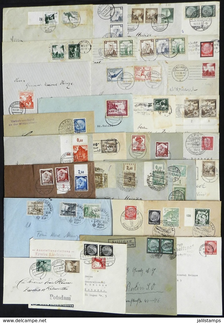 GERMANY: 30 Covers, Cards, Etc. (few Are Cover Front Or Back) With Interesting Postages And Cancels, Several Stained, Lo - Prephilately