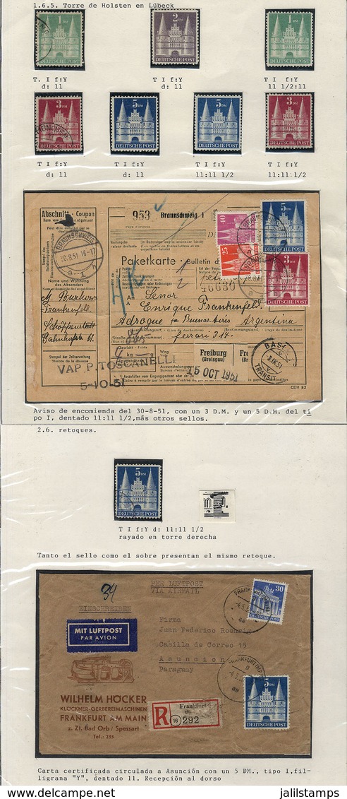 GERMANY: BIZONE: Specialized Collection On 94 Album Pages, "Monuments" Set Of 1948, Including A Large Number Of Varietie - Collections