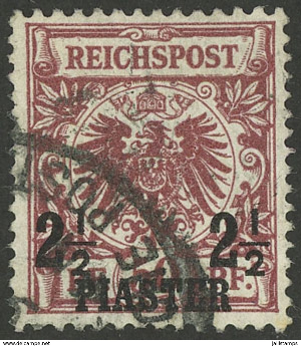 GERMANY - LEVANT: Sc.12a, 1889 2½pi. Redish Chestnut, Used, Very Fine Quality! - Sonstige & Ohne Zuordnung