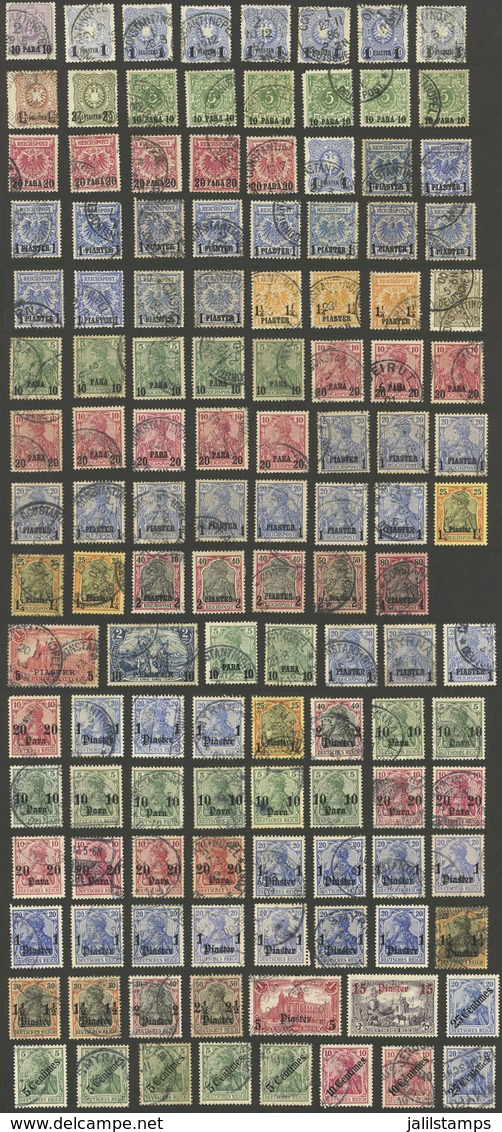 GERMANY - LEVANT: Lot Of Old Stamps, Used Or Mint (some Without Gum), Fine General Quality (some With Defects), Scott Ca - Sonstige & Ohne Zuordnung