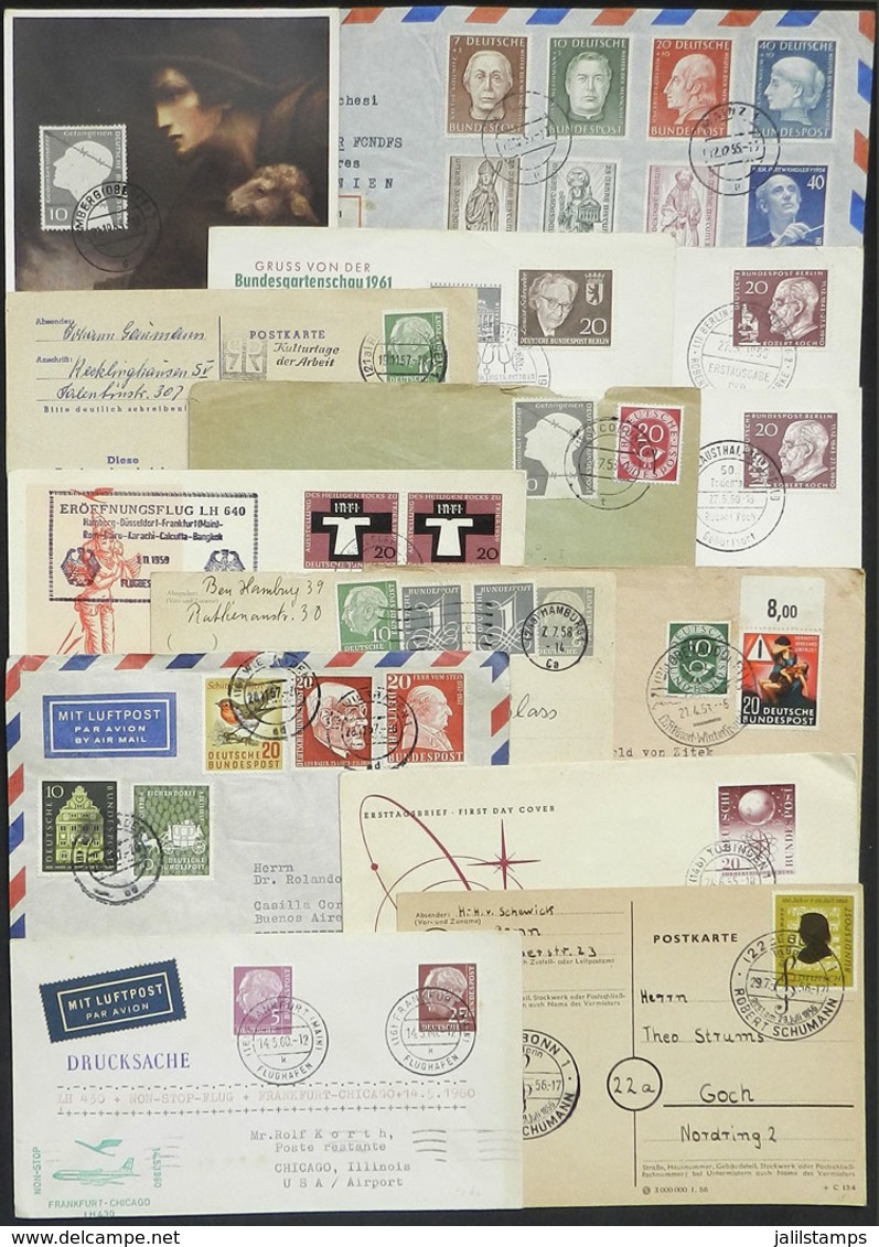 WEST GERMANY: 14 Covers And Cards, Most Used, Almost All Of Fine To VF Quality! - Cartas & Documentos
