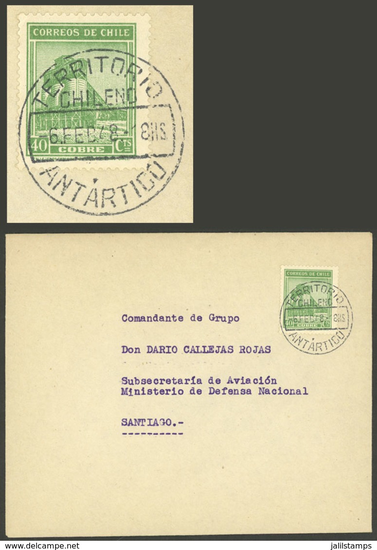 CHILEAN ANTARCTICA: Cover Sent To Santiago On 6/FE/1948, Cancelled "TERRITORIO ANTÁRTICO CHILENO", VF Quality!" - Other & Unclassified