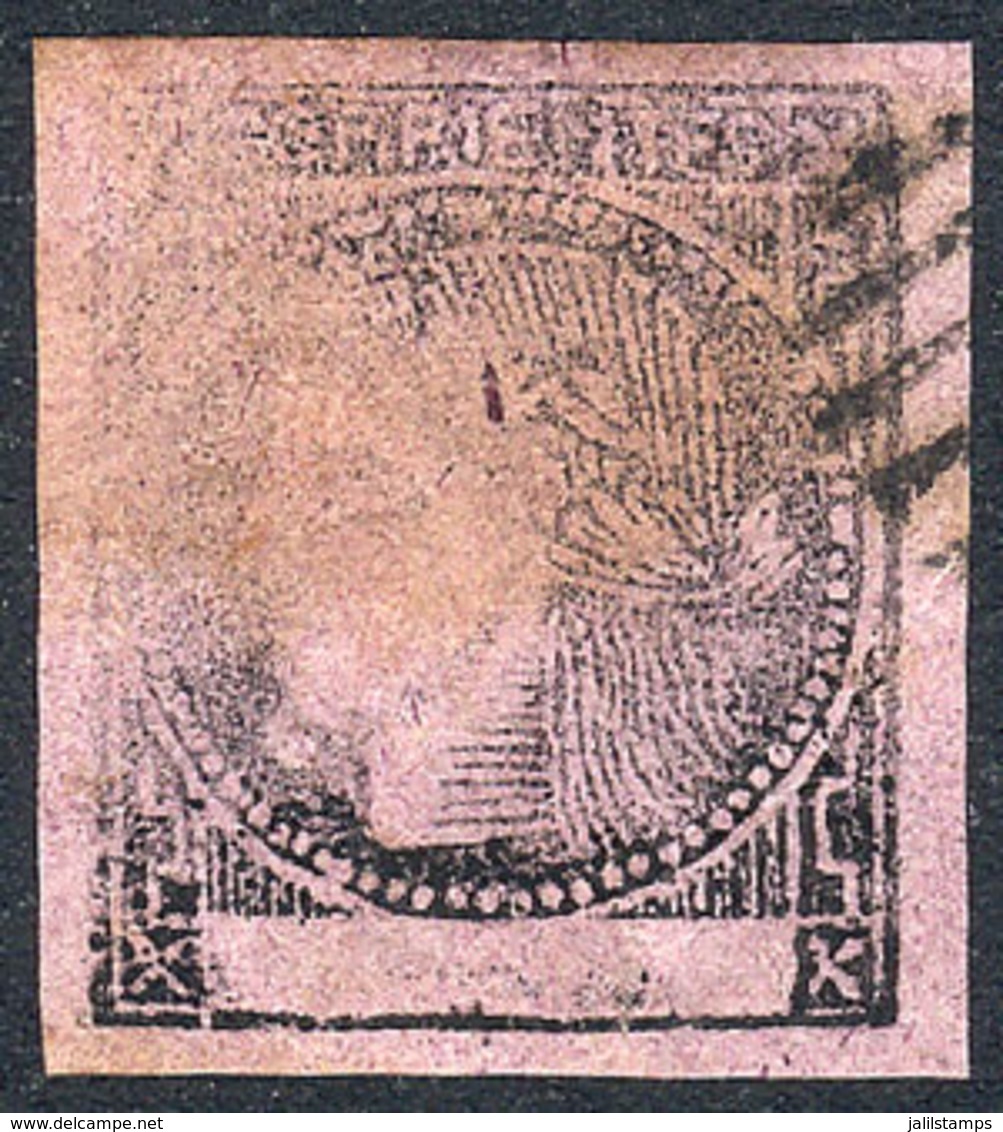 ARGENTINA: GJ.8, Dull Rose, Beautiful Example With Variety: Partially Unprinted, VF Quality - Corrientes (1856-1880)