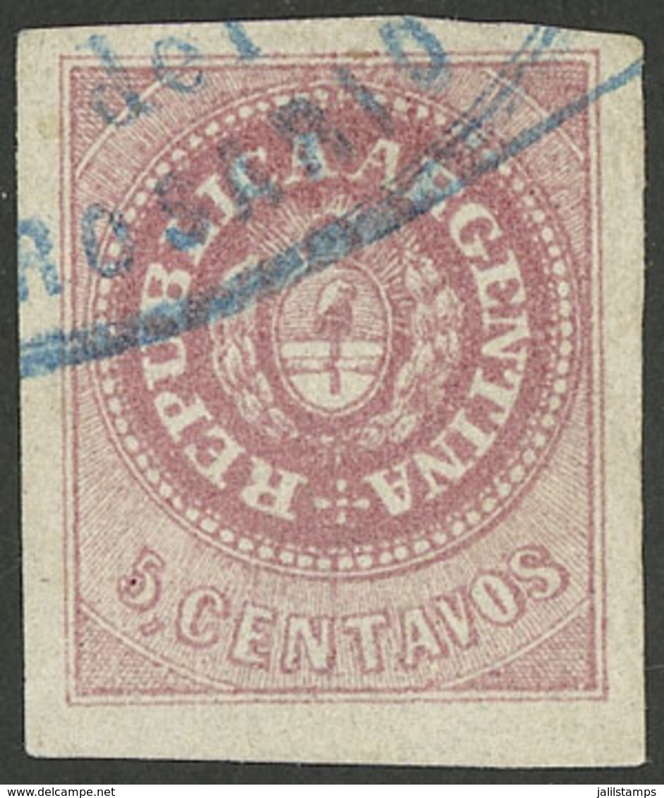 ARGENTINA: GJ.10, 5c. Without Accent, Rose, Used In Rosario, Superb! - Nuovi