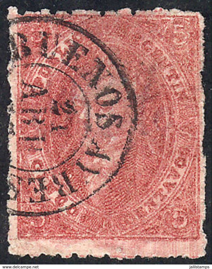 ARGENTINA: GJ.25Ba + Variety, 4th Printing Lilac-rose And Mulatto, Also Dirty Plate, Used In Buenos Aires On 21/AP/1866, - Gebraucht