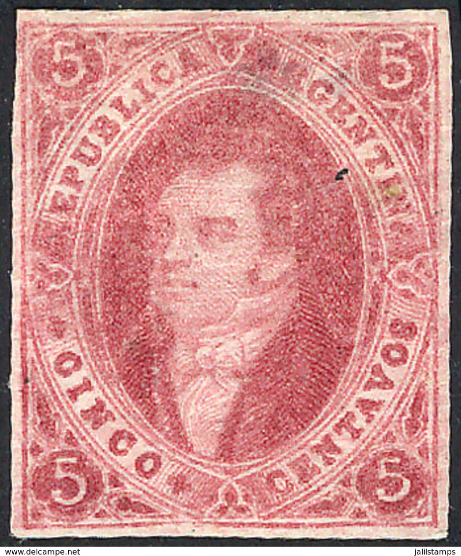 ARGENTINA: GJ.32, 7th Printing Imperforate, Mint, With Small Thin On Back, Excellent Front, Catalog Value US$350. - Usati