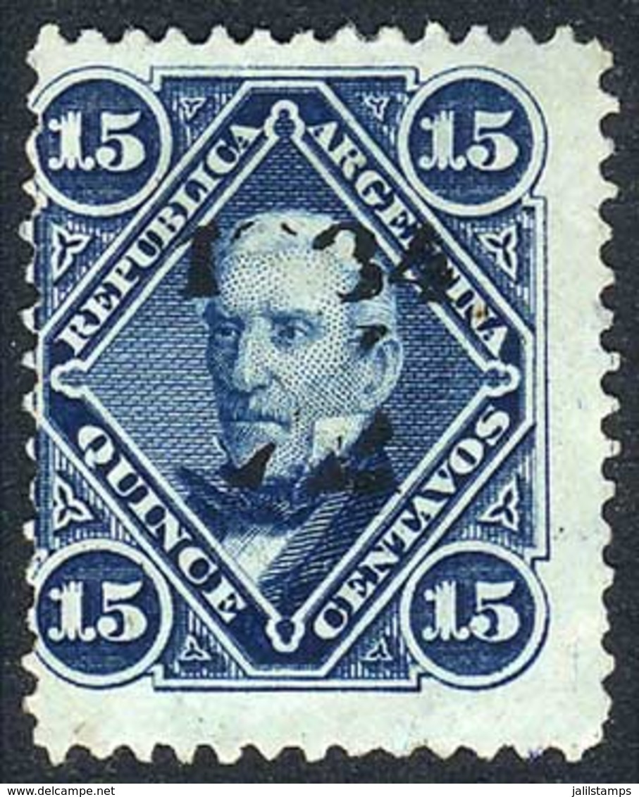 ARGENTINA: GJ.71, INCOMPLETE SURCHARGE Variety, Spectacular And VF! - Sonstige & Ohne Zuordnung