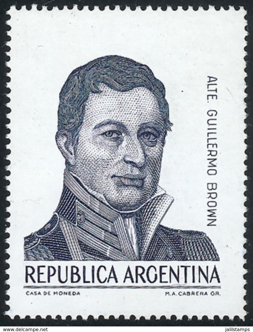 ARGENTINA: GJ.2147a, 1983/5 Guillermo Brown With FACE VALUE OMITTED Var., MNH, Excellent Quality, Rare! - Altri & Non Classificati