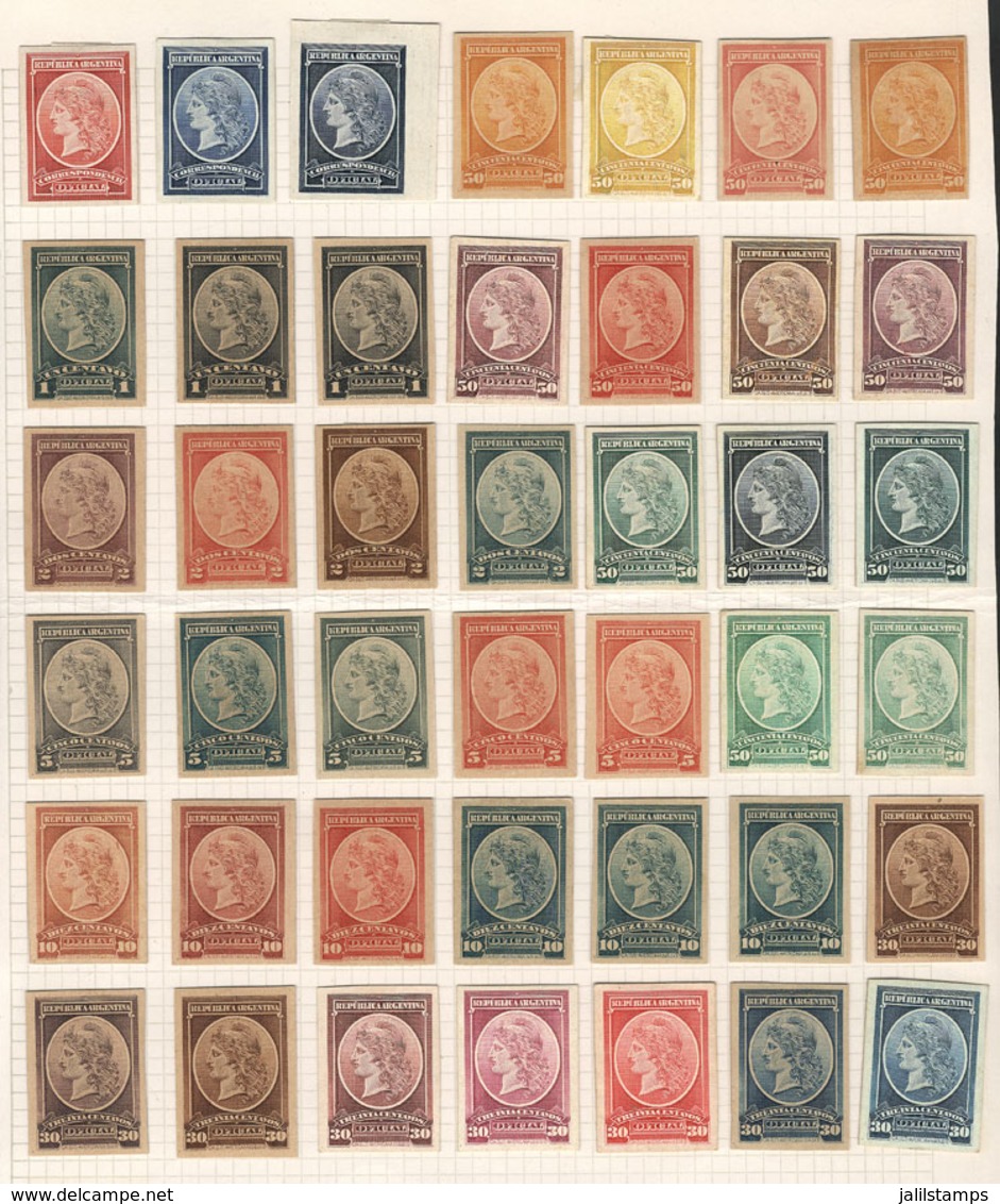 ARGENTINA: GJ.35/40, 1901 Liberty Head, Lot Of 42 TRIAL COLOR PROOFS, All Different (good Range Of Values And Colors), V - Servizio