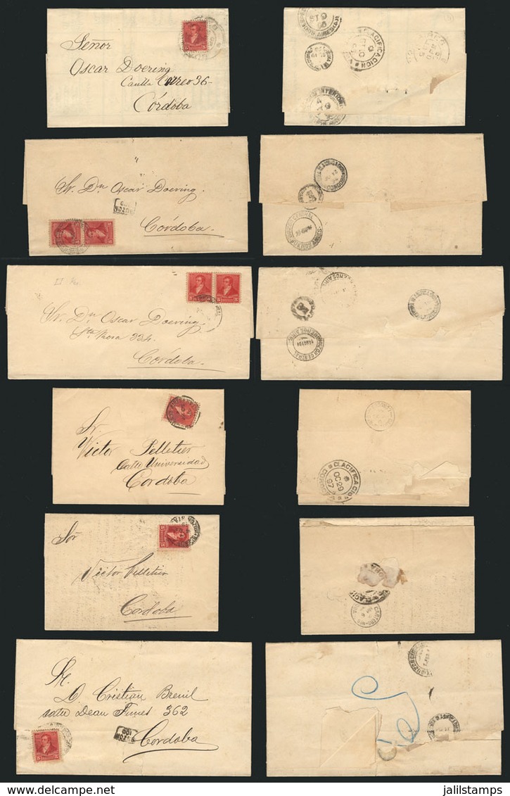 ARGENTINA: Circa 1894: 6 Folded Covers Sent From Buenos Aires To Córdoba, To 3 Prominent Members Of The Cordoba Society  - Prefilatelia