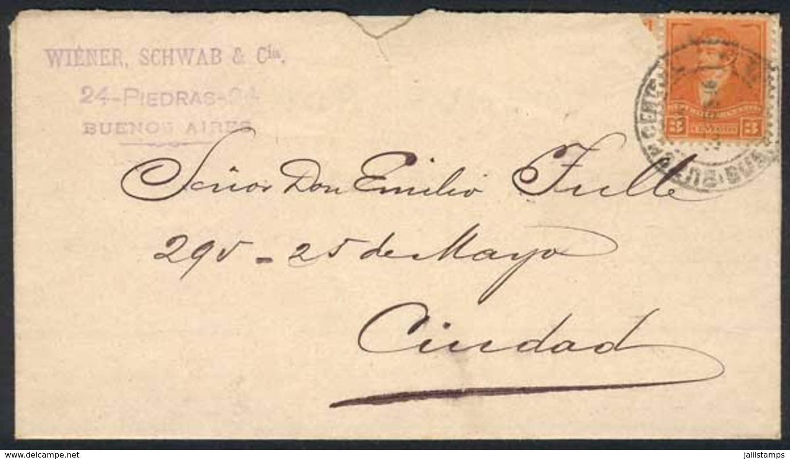 ARGENTINA: Commercial Lettersheet (memorandum) Franked By GJ.140 (3c.), Used Locally In Buenos Aires On 21/FE/1894, VF! - Préphilatélie