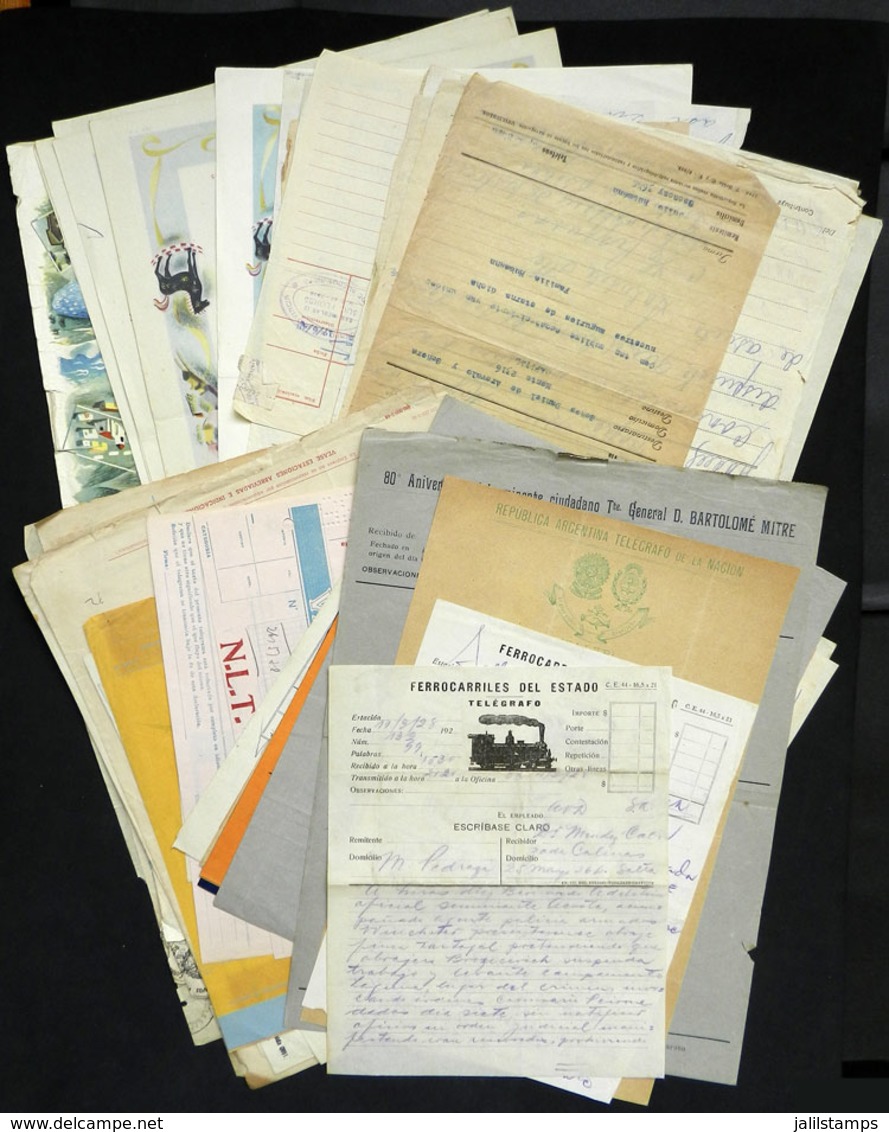 ARGENTINA: SEVERAL DOZENS Telegrams Of Varied Periods, Including Some Very Old, Several Deluxe Telegrams (illustrated),  - Sonstige & Ohne Zuordnung