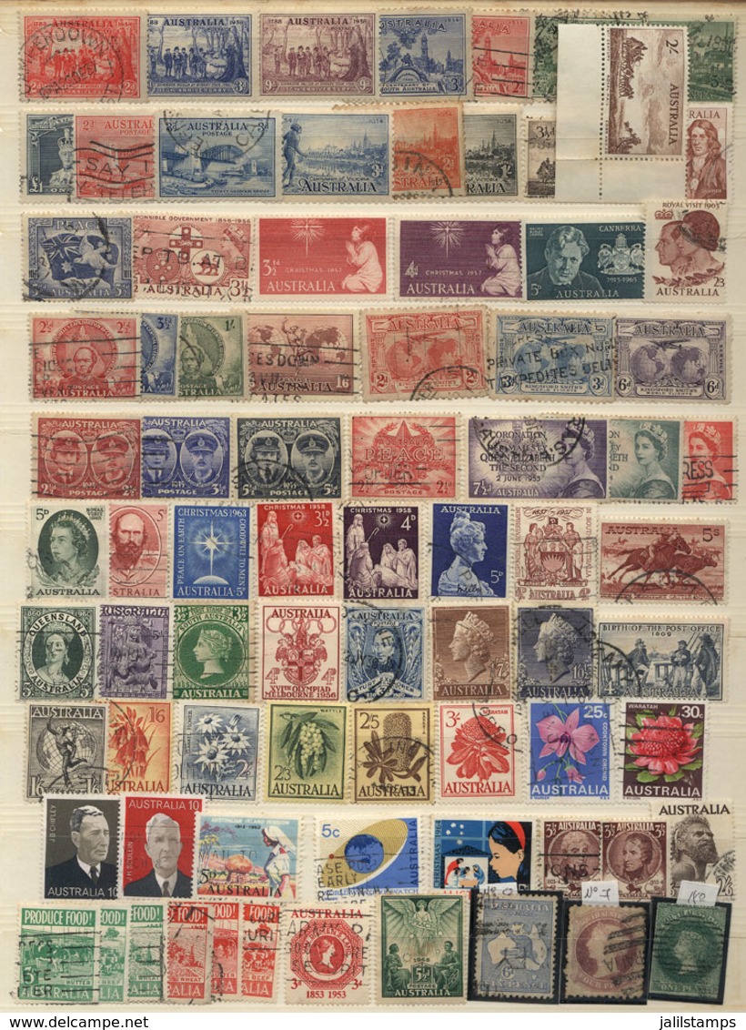 AUSTRALIA + SOUTH AFRICA + OTHER COUNTRIES: Stockbook With Good Amount Of Interesting Stamps, Old And Modern, Very Fine  - Sammlungen