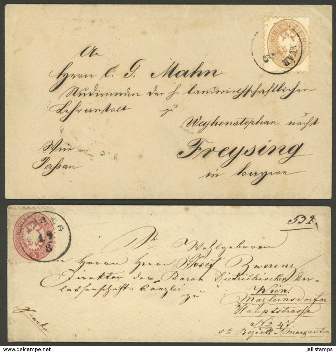 AUSTRIA: 2 Interesting Very Old Used Covers, VF Quality! - Covers & Documents