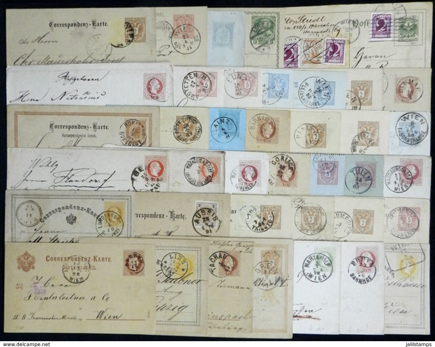 AUSTRIA: 39 Used Postal Stationeries, Most Very Old, There Are Scarce And Interesting Postmarks, Fine To Very Fine Gener - Storia Postale