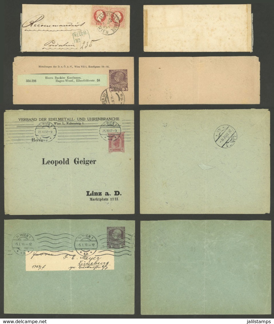 AUSTRIA: 3 Old Postal Stationeries + 1 Interesting Fragment Of 1882 With Attractive Postmark! - Brieven En Documenten
