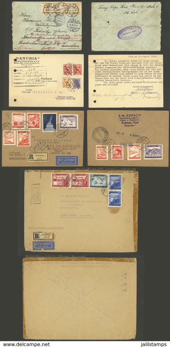 AUSTRIA: 4 Covers Sent To Argentina Between 1927 And 1948, Interesting! - Storia Postale
