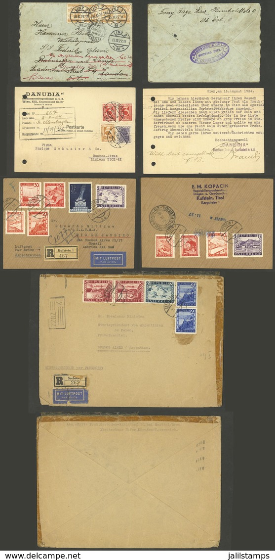 AUSTRIA: 4 Covers Sent To Argentina Between 1927 And 1948, Interesting! - Lettres & Documents