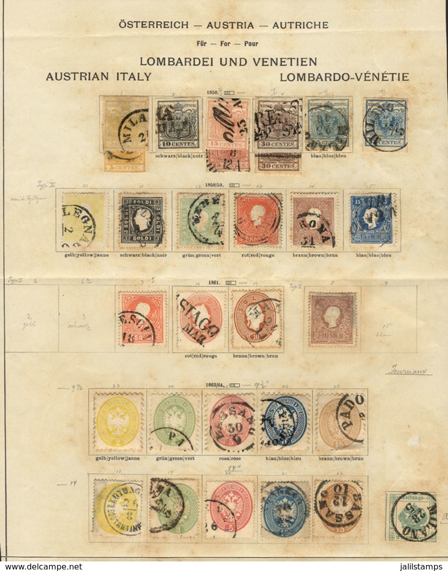 AUSTRIA: Old Album Page With Classic Stamps (most Used), Fine General Quality, Yvert Catalog Value Over Euros 2,100! - Collections