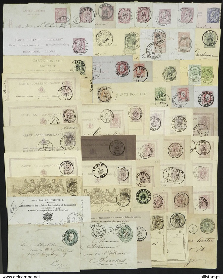 BELGIUM: About 50 Old Used Postal Stationeries, Some With Minor Defects, Most Of Fine To VF Quality, Interesting! - Otros & Sin Clasificación