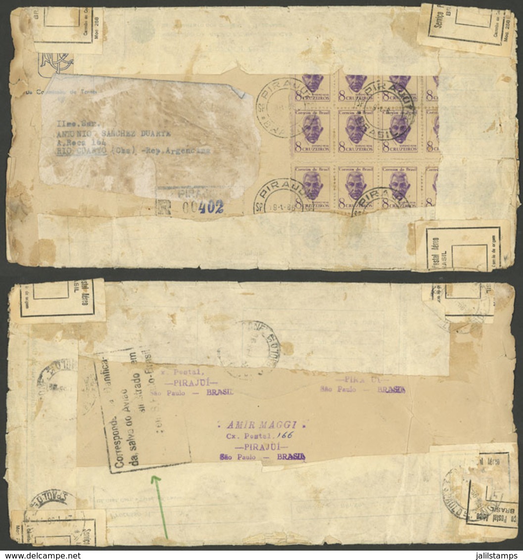 BRAZIL: PLANE WRECK: Cover Sent From Pirajuí To Río Cuarto (Argentina), Flown In An Airplane That Crashed In The State O - Storia Postale