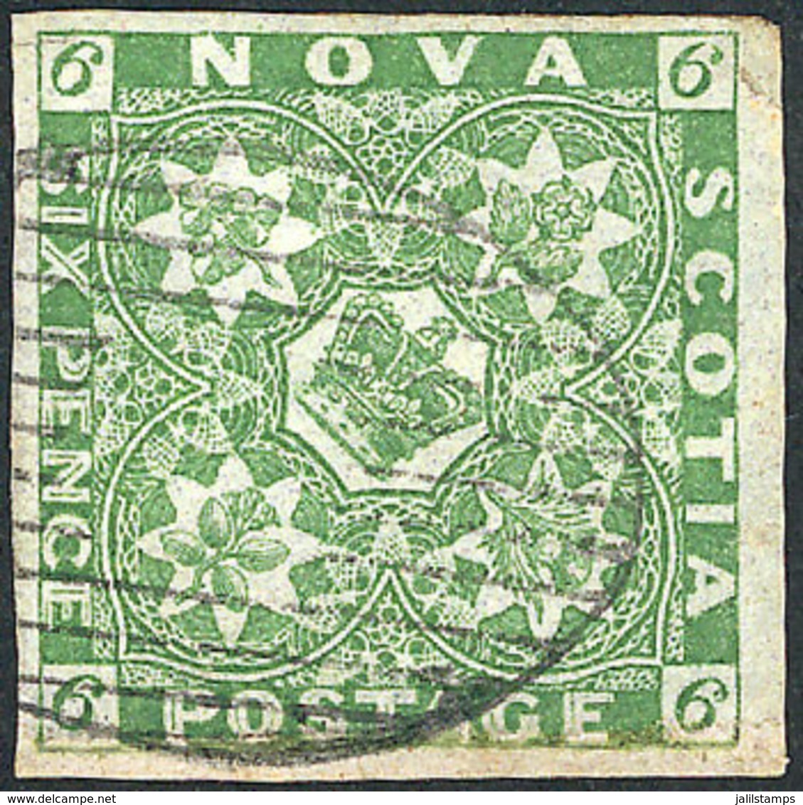 CANADA: Sc.4, 6p. Yellow-green, Used, Wide Margins (buth The Lower Margin Is Added), Very Nice, Catalog Value US$675 - Nuevos