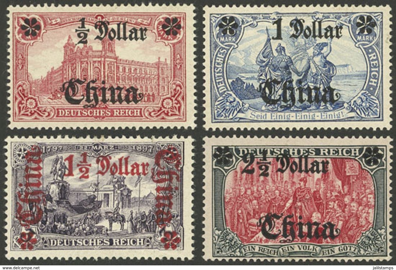 CHINA - GERMAN OFFICES: Sc.43/46 (the 2½Mk. Is Sc.45a), High Values Of The Set, Mint, Fine To VF Quality, Catalog Value  - Colecciones & Series