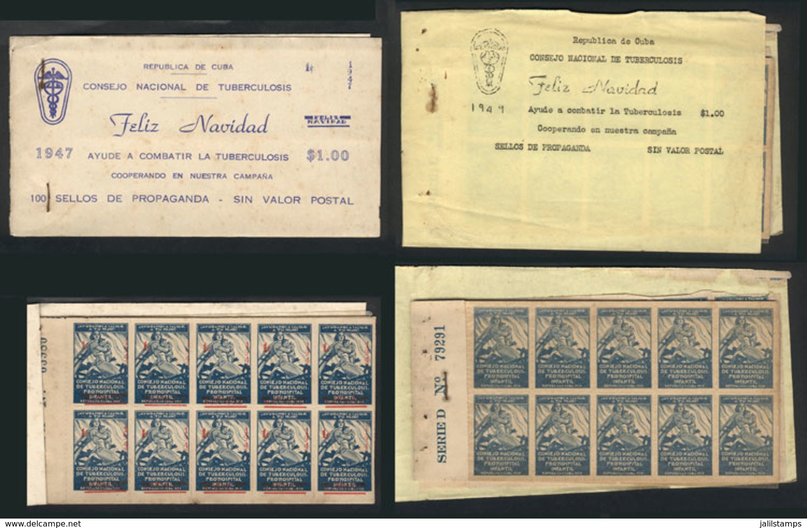 CUBA: 2 Letters With Anti-tuberculosis Cinderellas Of 1947 And 1949, Minor Defects, Rare! - Otros & Sin Clasificación