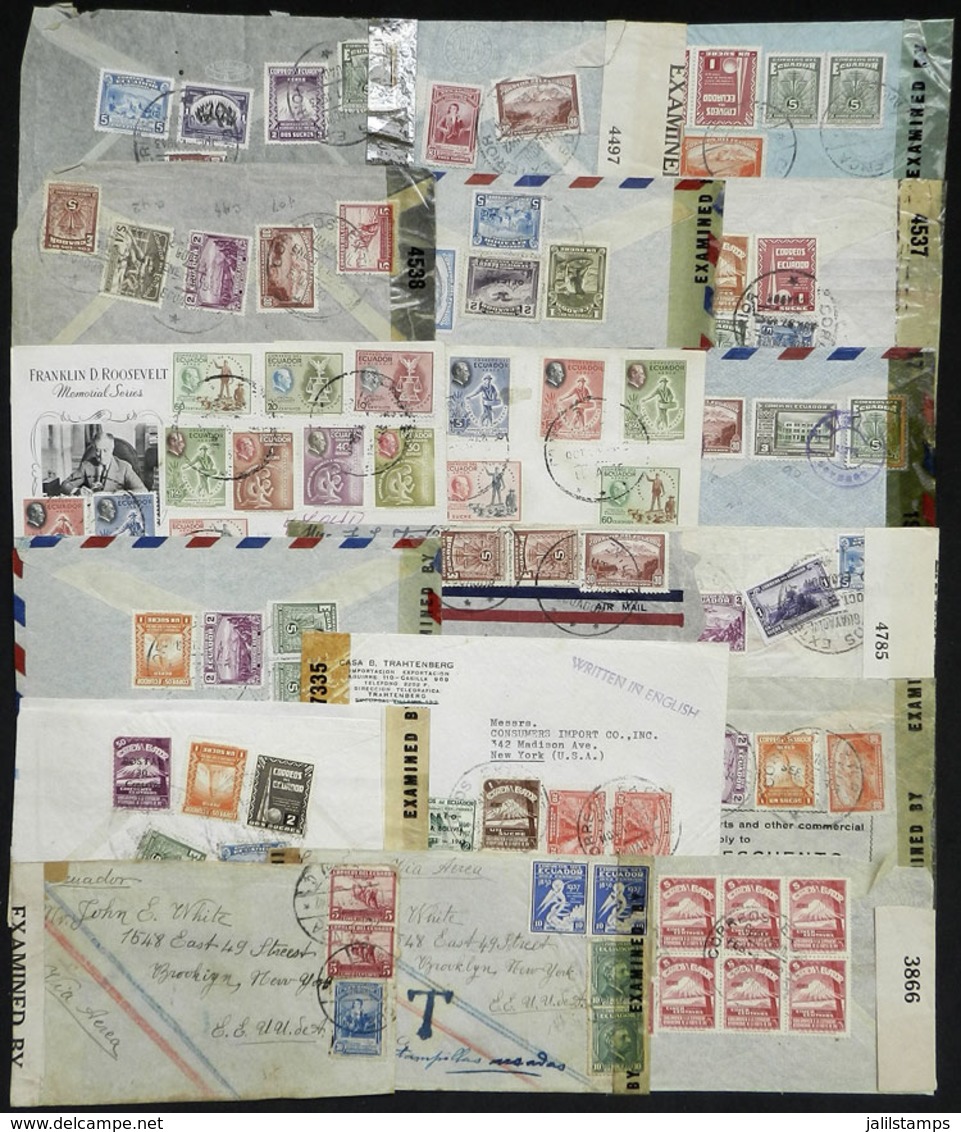 ECUADOR: About 18 Used Covers, Most With CENSOR Labels/marks Of World War II, Nice Frankings! - Ecuador