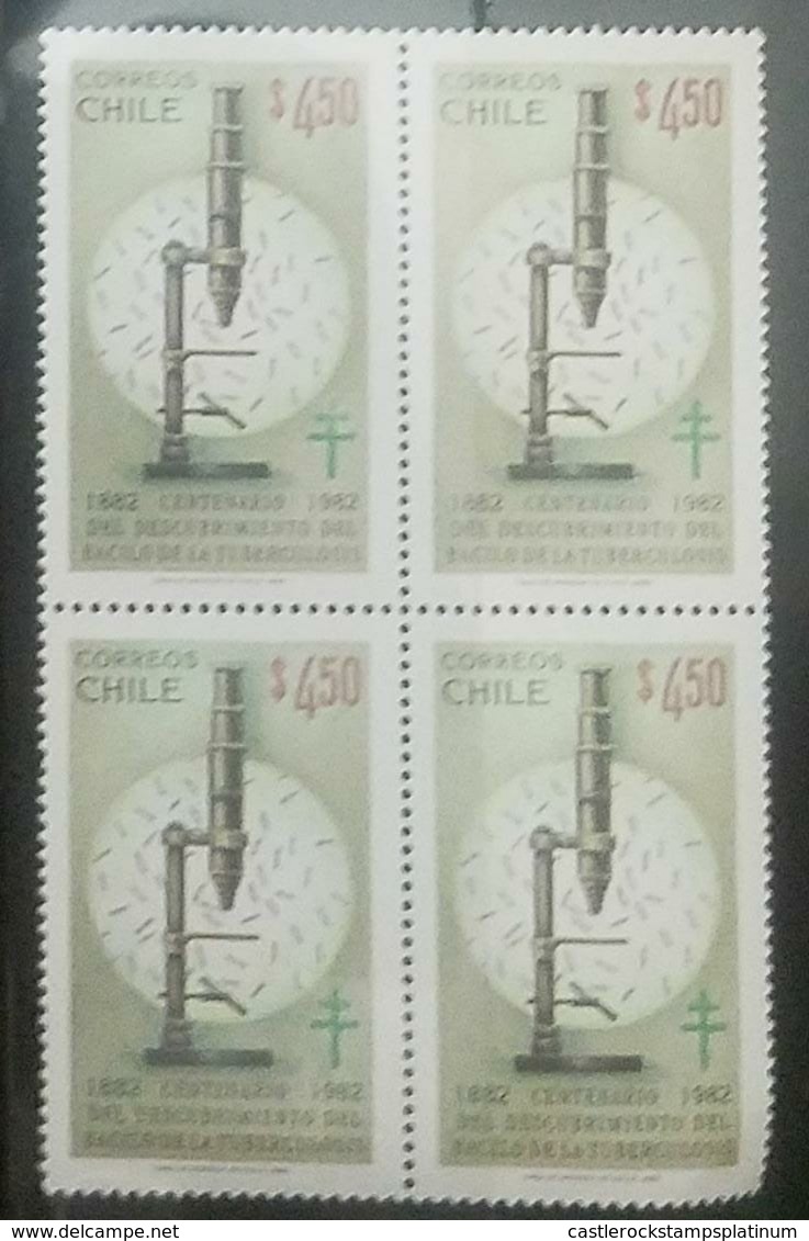 O) 1982 CHILE, TUBERCULOSIS, TB BACILLUS -MICROSCOPE, MNH - Chile