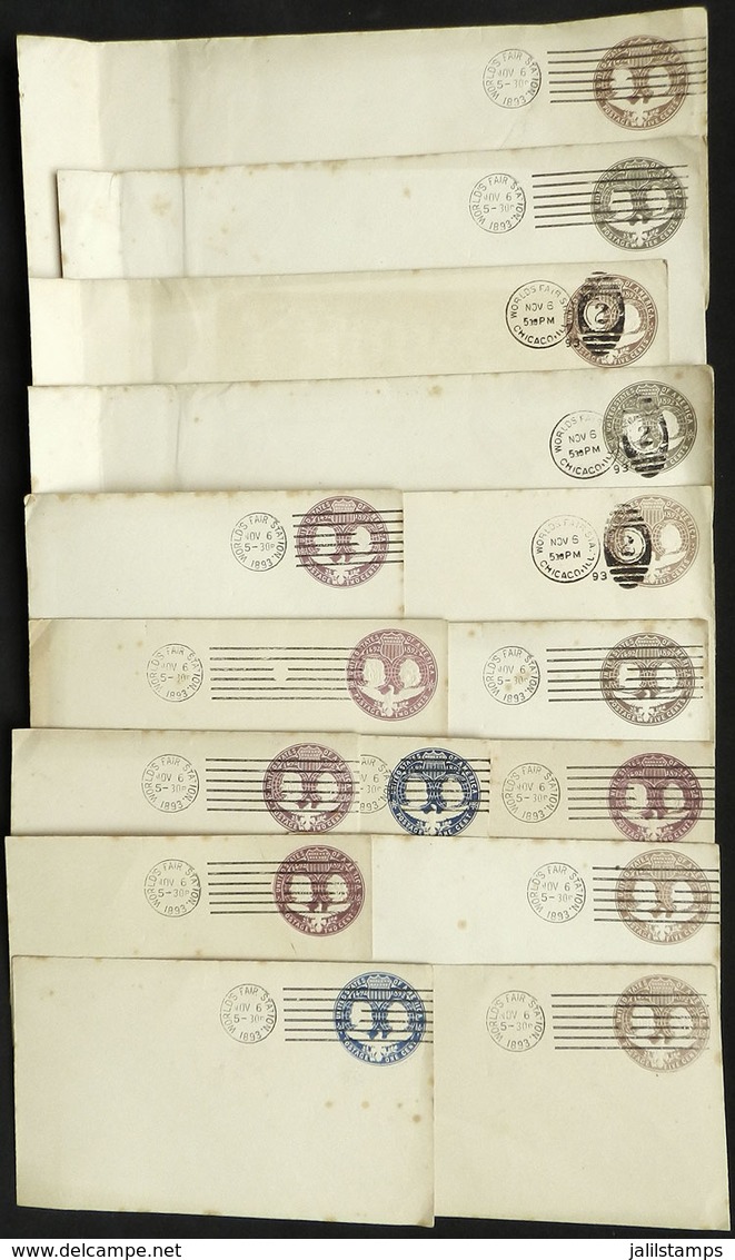 UNITED STATES: 15 Envelopes (varied Sizes And Colors) Of The World Exposition Of 1893, With Defects, Low Start! - ...-1900