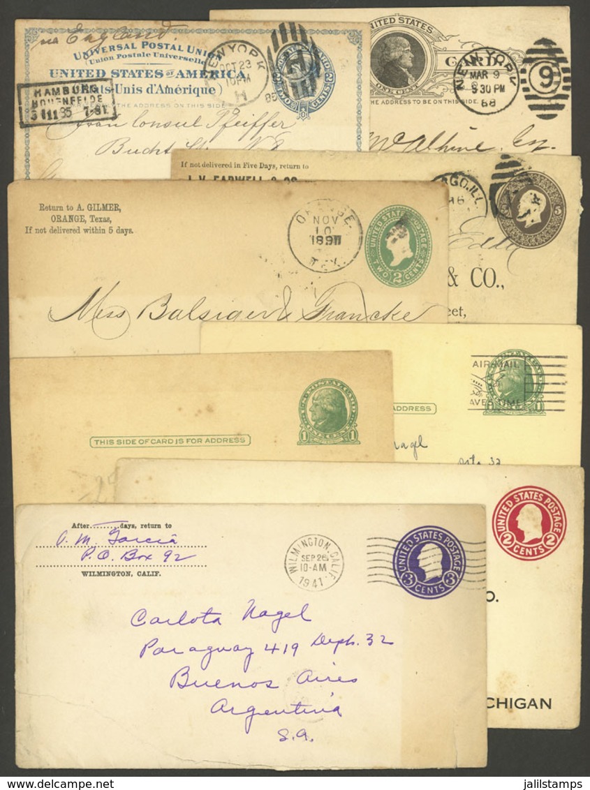 UNITED STATES: 8 Old Postal Stationeries, Most Used, With Defects - ...-1900