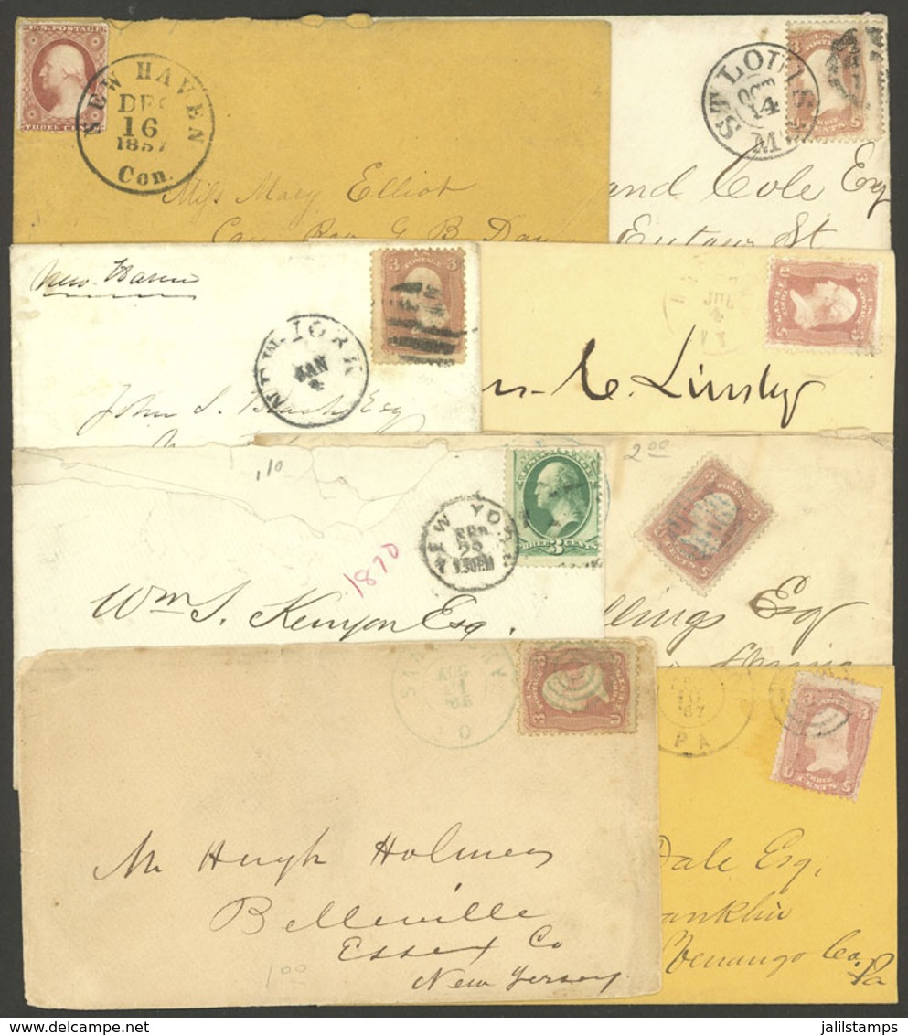 UNITED STATES: 8 Old Used Covers, Some With Minor Faults, Very Interesting! - Altri & Non Classificati