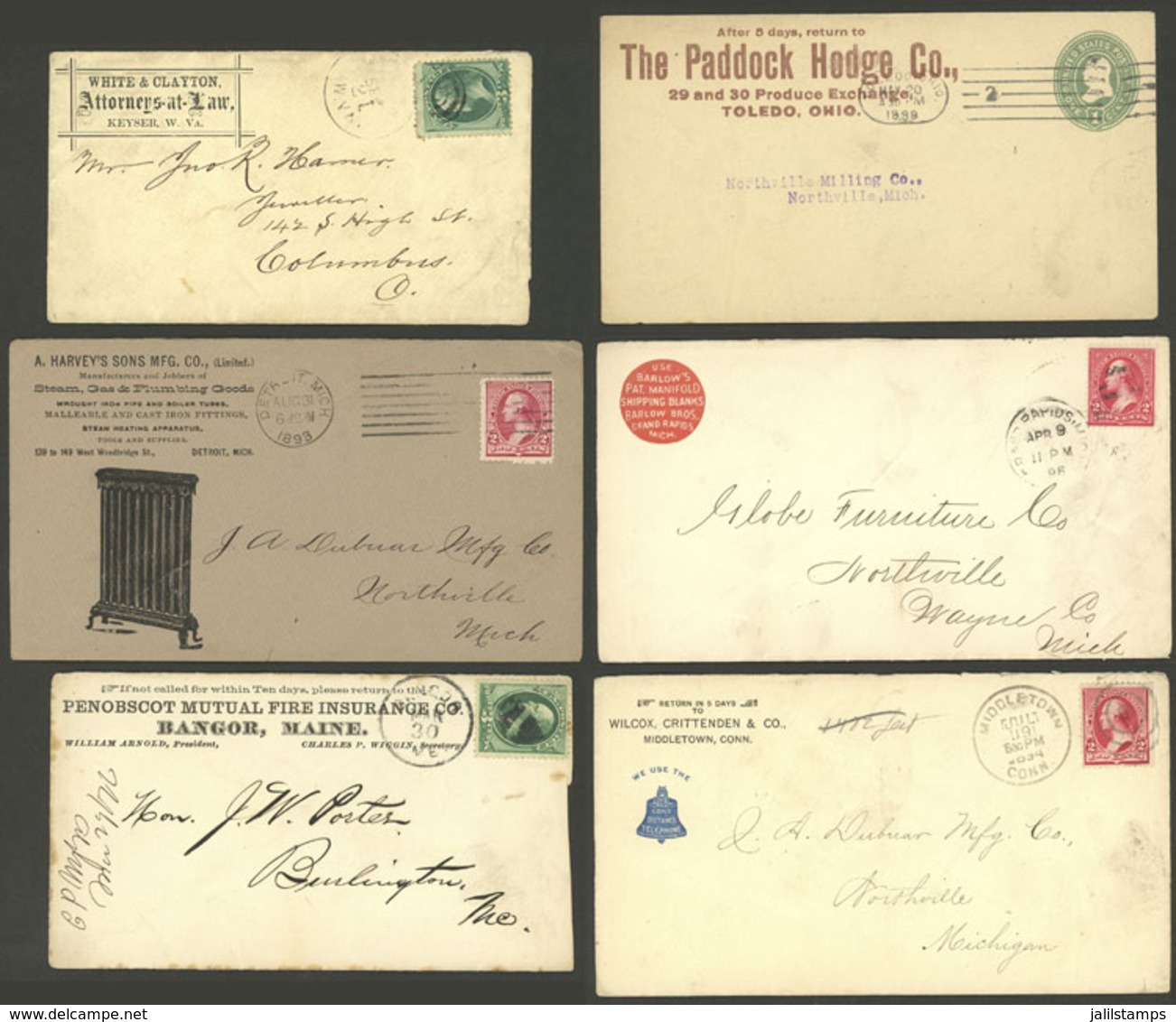 UNITED STATES: 22 Covers Used Between 1893 And 1907, All Handsome Printed Envelopes, Several Very Thematic, Most Of Fine - Other & Unclassified