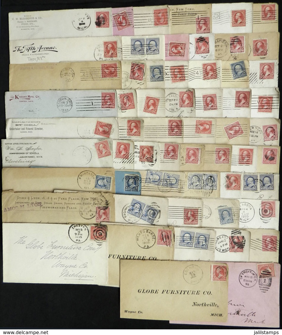 UNITED STATES: 57 Old Used Covers, Most Of Fine Quality. There Are Cancels Of Varied Towns, Many Very Interesting! - Other & Unclassified