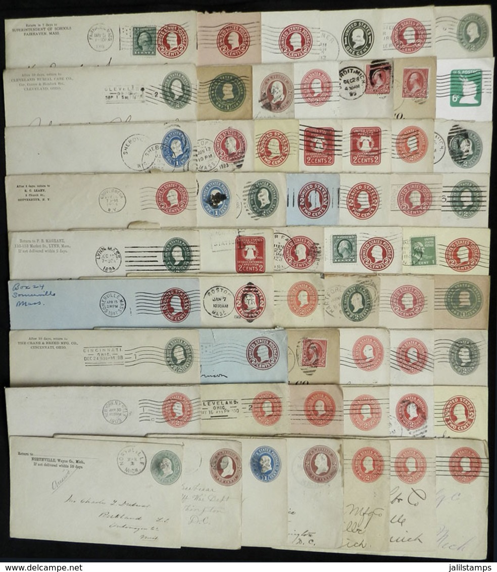 UNITED STATES: 57 Used Postal Stationeries (some Are Envelopes With Postage Stamps), Most Old, There Are Interesting Can - Otros & Sin Clasificación