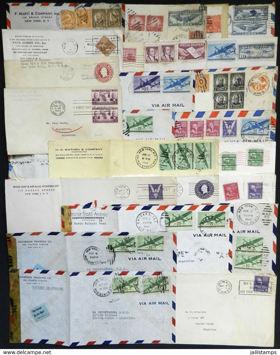 UNITED STATES: About 24 Covers Of Varied Periods, Most Sent To Argentina, Fine To VF General Quality. There Are Very Att - Sonstige & Ohne Zuordnung