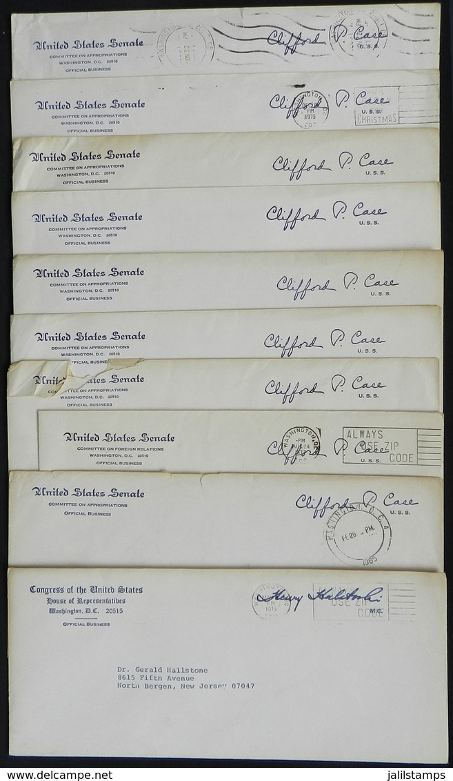 UNITED STATES: 10 Covers With FREE FRANK Of Congressmen Used Between 1965 And 1975, Most Of Clifford P. Case, One With M - Otros & Sin Clasificación