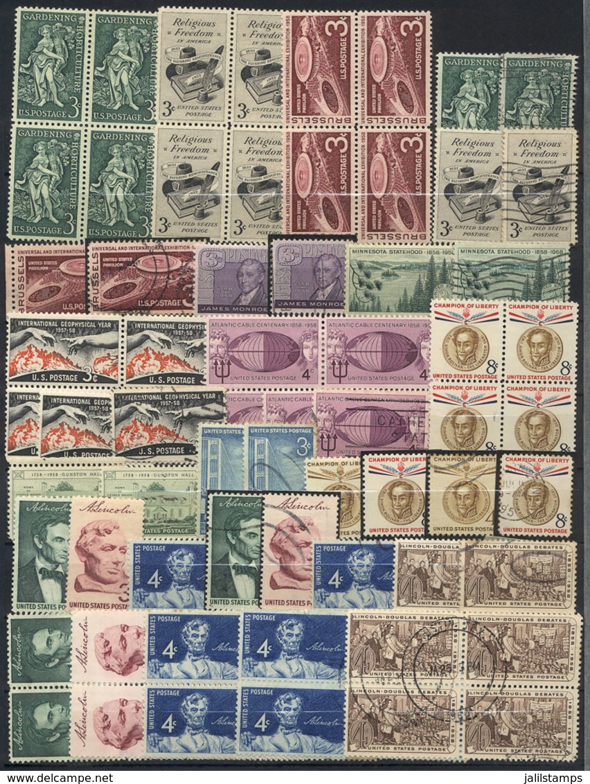 UNITED STATES: Acccumulation Of Used And Mint (lightly Hinged Or MNH) Stamps And Sets Of VF Quality, Perfect Lot For Ret - Colecciones & Lotes