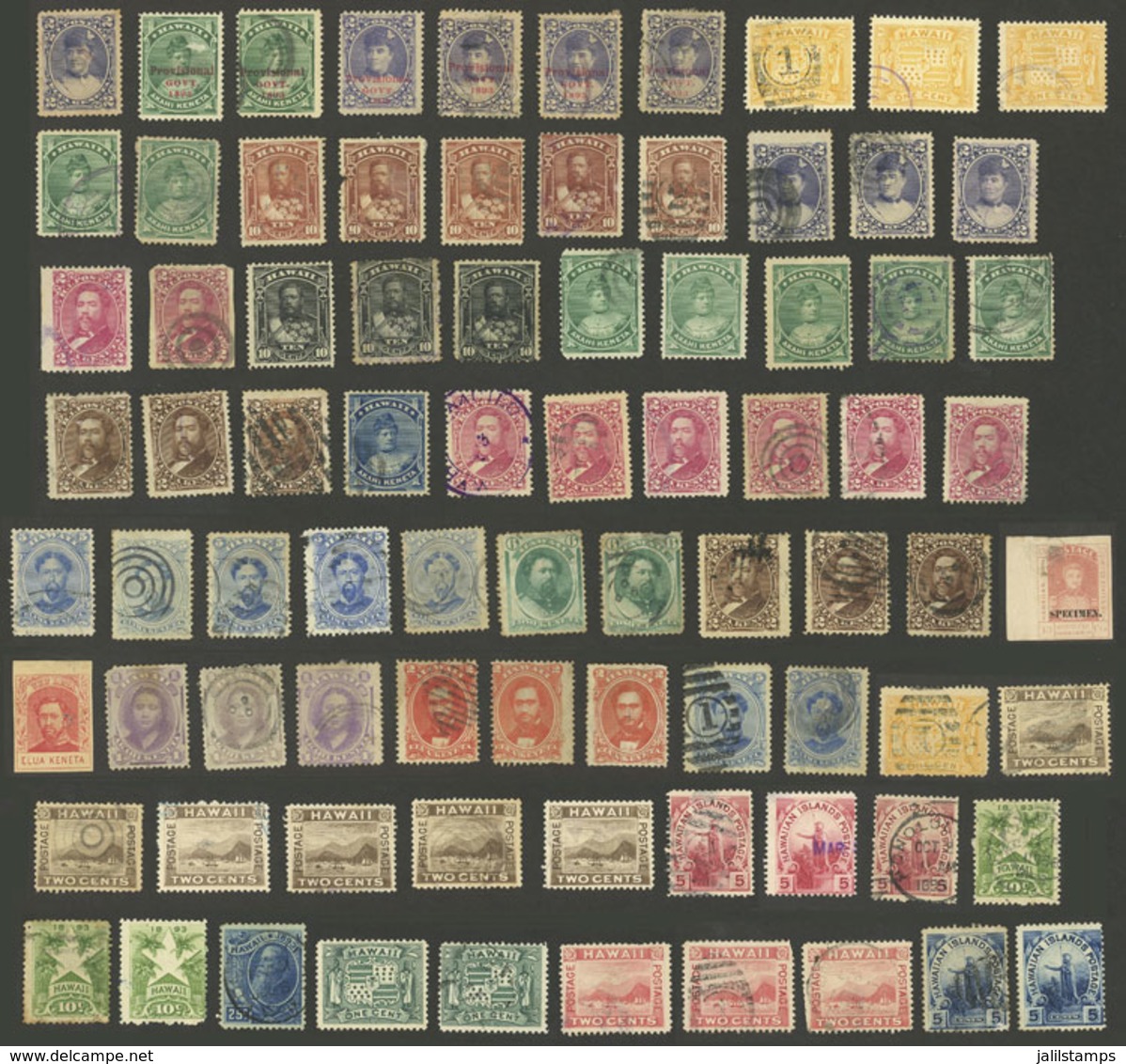 UNITED STATES - HAWAII: Interesting Lot Of Stamps, Most Used. Mixed Quality (some With Defects, Others Of Fine To Very F - Hawaii