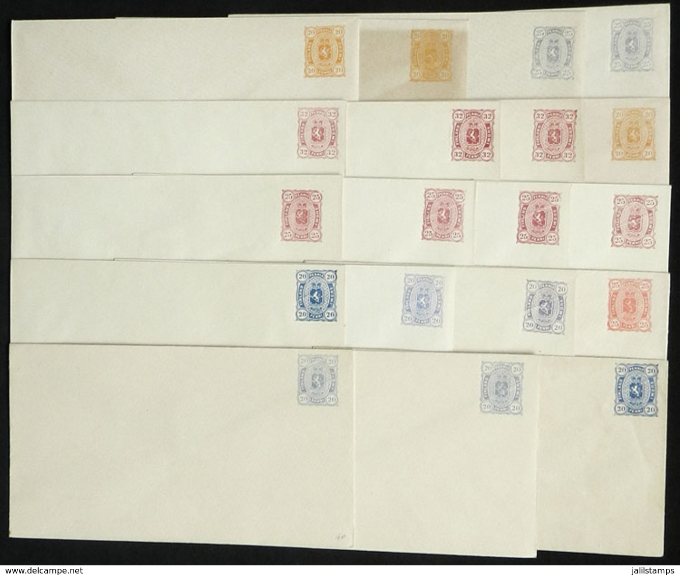 FINLAND: 20 Very Old Stationery Envelopes, Unused, Excellent Quality. There Are Different Colors, Some Rare, High Catalo - Interi Postali