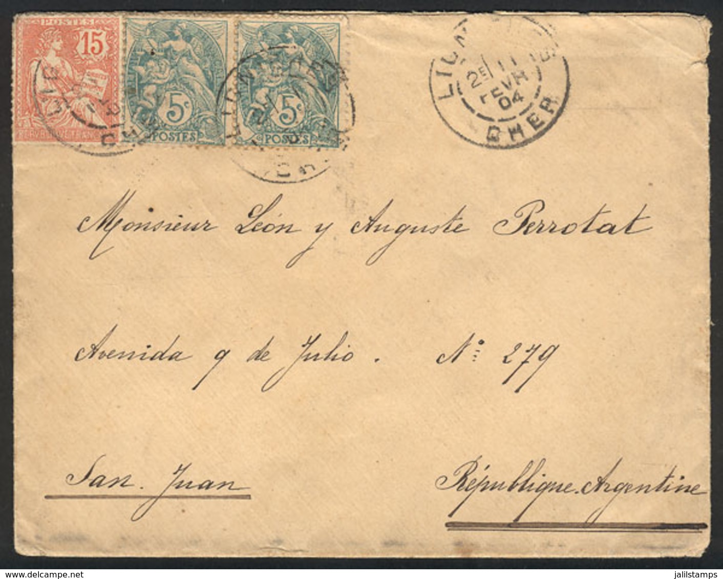 FRANCE: Cover Sent To San Juan On 11/FE/1904 Franked With 25c., VF Quality! - Sonstige & Ohne Zuordnung