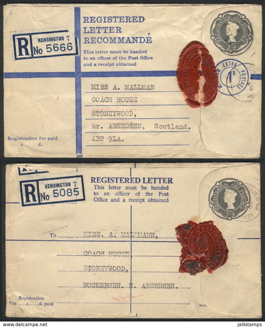 GREAT BRITAIN: 2 Envelopes For Registered Letters + 2 Wrappers, Used, VF Quality, Interesting! - Other & Unclassified