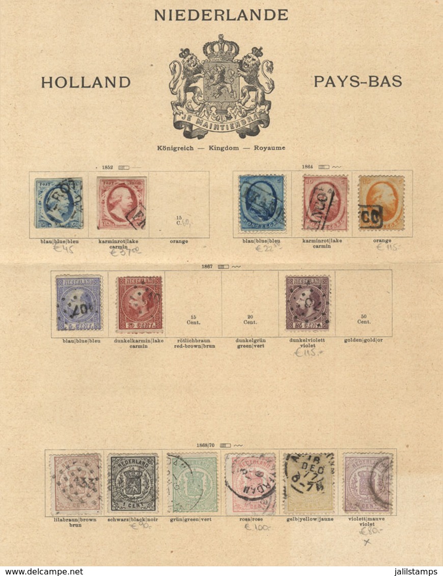 NETHERLANDS: Old Collection Mounted On Pages, Very Interesting, Fine Quality, Yvert Catalog Value €1,390+, Low Starting  - Sammlungen