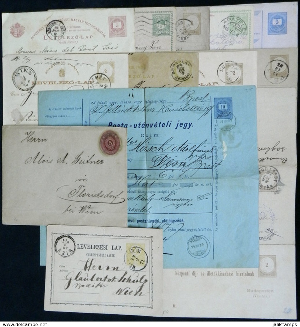 HUNGARY: 14 Old Used Postal Stationeries, Some With Minor Defects, Others Of Fine To VF Quality, One Card Is Double (wit - Postal Stationery