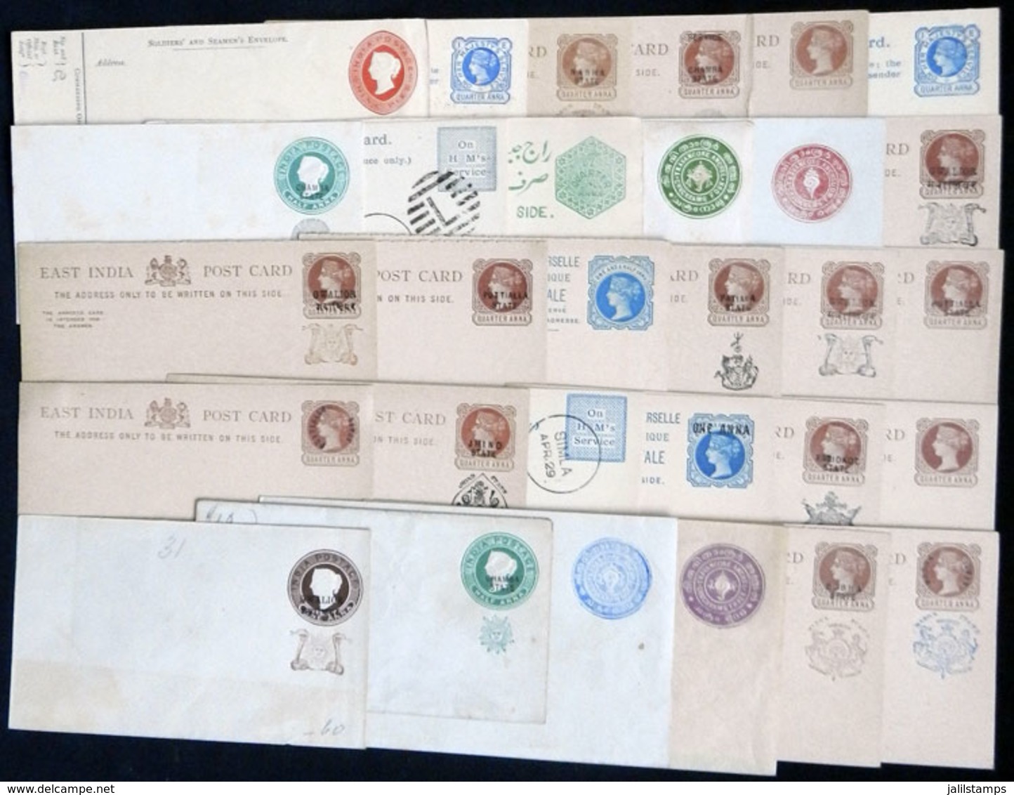 INDIA: 30 Old Unused Postal Stationeries, Almost All Different, 4 Cards Are Double (with Reply Paid), Excellent Quality! - Inland Letter Cards